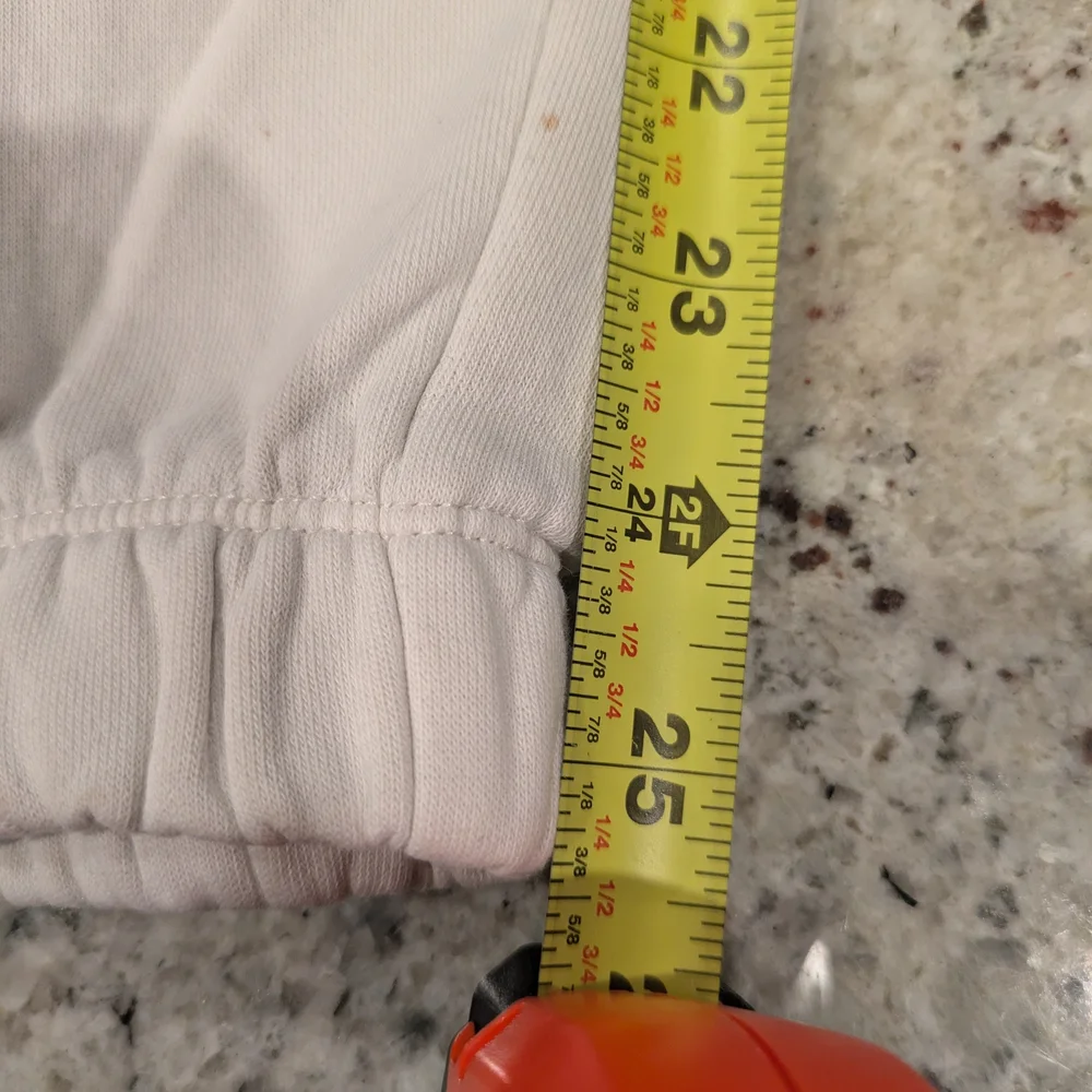 H&M NASA Graphic Joggers Cream Fleece Sweatpants Size L Space Logo